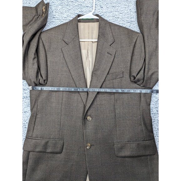 VTG Lauren Ralph Lauren Cashmere Wool Blazer Mens 40R Formal Office Career Brown - Picture 7 of 12
